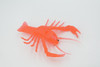 Lobster, Crawfish, Crawdad Design, Orange Rubber, Educational, Figure, Lifelike, Model, Replica, Gift,     4"      F3414 B51