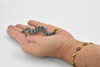 Snake Gray, Black Striped with Yellow Head, Rubber Reptile, Educational, Realistic Hand Painted, Figure, Lifelike Model, Figurine, Replica, Gift,     4"     F1098 B165