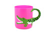 Crocodile, Alligator, Pink and Green Children's Plastic Drinking Cup Kids Gift 3" F121M B121