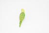 Parakeet, Green, Very Nice Rubber Bird, Educational, Realistic, Hand Painted, Figure, Lifelike Model, Gift,     2 1/2"    F1669 B63