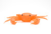 Crab, Orange Crab, With Squeak, Squeakey, Rubber, Crustacean Design, Educational, Hand Painted, Figure, Lifelike, Model, Replica, Gift       7"       F1764 B188