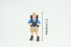  Backpacker, Hiking Man with Binoculars, Rubber Design, Educational, Realistic Figure, Kids, Toys, Gift, 2 1/4 inches tall. F1997 B103