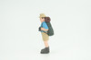 Backpacker, Hiking Man with Binoculars,  Rubber Design, Educational, Realistic Figure, Kids, Toys, Gift,    2 1/4 inches tall.     F1997 B103