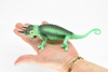 Chameleon, Three-Horned, Plastic Toy Lizard, Kids Gift, Realistic Figure, Educational Model, Replica, Gift,       7"      F2038 B187