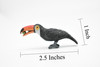 Toucan with Nut, Bird, Very Nice Plastic Reproduction, Hand Painted    2 1/2"     F3018 B109