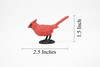 Cardinal Bird, Very Nice Rubber Bird, Educational, Realistic, Hand Painted, Figure, Lifelike Model, Figurine, Replica, Gift,   2 1/2"    F3390 B27
