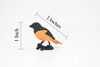 Oriole, Baltimore, Rubber Bird, Educational, Realistic, Hand Painted, Figure, Lifelike Model, Figurine, Replica, Gift,      2" 