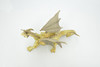 Dragon, Golden Dragon, Museum Quality, Highly Detaied, Hand Painted, Myth, Fantasy, Plastic, Educational, Realistic, Figure, Lifelike Figurine, Gift,      7"      F3423 B356