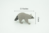 Raccoon, Very Nice Rubber Animal, Educational, Hand Painted, Realistic Figure, Lifelike Model, Figurine, Toy, Kids,  Gift,    2 1/2 Inches.   F3526 B138