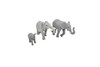 Elephant Family, Set of 3, Very Nice Rubber Design, Educational, Realistic Figure, Lifelike, Replica, Toy, Kids, Gift,     2 1/2 Inches. 