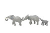 Elephant Family, Set of 3, Very Nice Rubber Design, Educational, Realistic Figure, Lifelike, Replica, Toy, Kids, Gift,     2 1/2 Inches. 