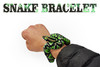 Snake, Bracelet, Emerald Boa, Coiled, Rubber Reptile, Educational, Realistic Hand Painted, Figure, Lifelike Model, Figurine, Replica,     2 1/2 Inches.