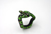 Snake, Bracelet, Emerald Boa, Coiled, Rubber Reptile, Educational, Realistic Hand Painted, Figure, Lifelike Model, Figurine, Replica,     2 1/2 Inches.
