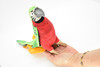 Parrot, Green Wings / Red Body Very Nice Plush Bird   14"    F1231 B86