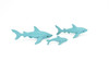Great white Shark, Set of Three, Very Nice Rubber Design, Educational, Realistic Figure, Lifelike, Replica, Toy, Kids, Gift,   4 Inches.    F3913 B619