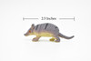 Armadillo, Cingulata, Dasypodidae, Very Nice Plastic Design, Animal, Pichi, Mulita, Educational, Hand Painted, Diorama Figure, Lifelike Model, Toy, 2 1/2 inches. 