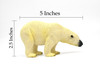 Polar Bear, White bear, Nauq, Nanook, Museum Quality, Hand Painted, Plastic Animal, Educational, Realistic, Diorama Model, Toy, Kids,  5 Inches. 