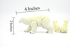 Polar Bear, with Babies, Moveable Legs, Model, Figure, Figurine, Museum Quality, Rubber Replica, Hand Painted    4"    CWG207 BB42