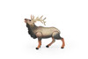 Elk, Wapiti, Museum Quality, Movable Legs, Hand Painted, Realistic, Plastic Animal Design, Educational, Diorama Model, Lifelike, Toy,  4 Inches.