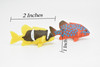 Tropical Fish, Saltwater, Set of 2, Realistic, Plastic, Fish Design, Educational, Hand Painted, Figure, Lifelike, Model, Replica, Gift      2"   CWG217 BB46