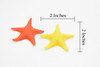 Starfish, Sea Star, Set of 2, Realistic, Asteroidea Design, Hand Painted, Realistic, Saltwater, Educational Model, Figure, Lifelike, Diorama Model, Toy, 2 Inches. 