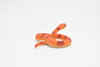 Corn Snake, Orange and Red, Realistic, Plastic, Snake Design, Educational, Hand Painted, Figure, Lifelike Model, Gift      2 Inches.     CWG230 B306