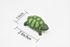 Tortoise, Turtle, Green, Realistic, Plastic, Reptile Design, Educational, Hand Painted, Figure, Lifelike, Model, Replica, Gift    2 Inches.