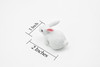 Rabbit, White Bunny, Hare, Plastic Animal, Design, Educational, Realistic Figure, Lifelike Model, Toy, Kids, Gift,  2 Inches.