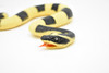 Snake, Banded Krait, Yellow and Black Snake, Coied, Rubber Reptile, Educational, Realistic Hand Painted, Figure, Lifelike Model, Figurine, Replica, Gift,       12"      F3590 B492