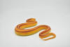 Snake, Rat Snake Toy, Orange, Red Stripes, Coied, Rubber Reptile, Educational, Realistic Hand Painted, Figure, Lifelike Model, Figurine, Replica, Gift,     12"       F3584 B492