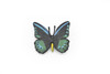 Butterfly, Black Blue & Green, Very Nice Rubber Reproduction  2"     F4490 B46