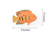 Angelfish, Flame, Tropical Fish, Pterophyllum, Ciclids, Hand Painted, Plastic Fish Design, Saltwater, Educational, Lifelike, Diorama Model, Toy, 2 Inches.