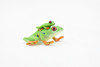 Frog, Red-Eyed Tree Frog with Baby, Museum Quality, Rubber Toy Amphibian, Realistic Figure, Model, Replica, Kids, Educational, Gift,      2"    SF01 B17