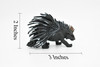 Porcupine, Quillpig, Porky, or Quillback, Very Realistic Rubber Figure, Hand Painted, Rubber Mammal, Realistic Toy Figure, Kids, Educational, 3 Inches. 