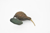 Kiwi, Kee Wee, Bird, Very Realistic Rubber Reproduction, Hand Painted Figurines,  2.5"    CH068 BB79