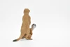 Meerkats, Mom and Baby, Mongoose, Museum Quality, Hand Painted, Educational, Rubber Animal, Realistic Toy Figure, Diorama Model, Kids,  3 Inches. 