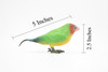 Lovebird, Pocket Parrots, Museum Quality, Rubber Bird, Hand Painted, Realistic Toy Figure, Diorama Model, Kids, Educational, 5 Inches. 