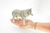 Wolf Toy, Grey, Very Large, Museum Quality Rubber Figure, Model, Educational, Animal, Hand Painted, Figurines 7" CH106 BB90