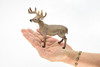 Deer Toy, Whitetail Buck, Antler, Very Realistic Rubber Figure, Model, Educational, Animal, Hand Painted Figurines, 5" CH112 BB92