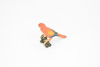 Parrot, Rose, Bird, Very Realistic Rubber Reproduction, Hand Painted Figurines     5.5"    CH138 B244