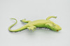 Lizard, Green Forest Lizard, Reptile, Very Realistic Rubber Reproduction, Hand Painted Figurines,    7"    RI12 B259