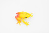 Frog, Yellow and Red, Rubber Toy Amphibian, Realistic Figure, Model, Replica, Kids, Educational, Gift,     2"     F4409 B9
