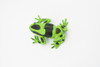 Poison Dart Frog, Green and Black, Hand Painted, Amphibian, Hard Rubber, Rainforest Frog, Model, Replica, Toy, Kids, Educational, Gift,      2"