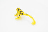 Panamanian Golden Frog, Black Spots, Hand Painted, Amphibian, Hard Rubber, Realistic Frog, Toy, Kids, Educational, Gift,        4"        F4408 B9