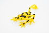 Panamanian Golden Frog, Black Spots, Hand Painted, Amphibian, Hard Rubber, Realistic Frog, Toy, Kids, Educational, Gift,        4"   