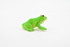 Green Tree Frog, Rubber Amphibian, Educational, Realistic, Figure, Lifelike Model, Figurine, Replica, Toys, Kids, Gift,    1 1/4 Inches.