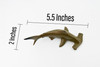 Hammerhead Shark, Museum Quality, Educational, Rubber Fish, Hand Painted, Realistic Toy Figure, Diorama Model, Kids, Educational, 5 1/2 Inches. 