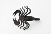 Scorpion, Black and Red, Arachnids, Scorpiones, Museum Quality, Educational, Hand Painted, Rubber Insect, Diorama Model, Realistic, Kids, Toys,  4 Inches.