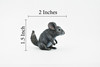 Chinchilla, Chincilldae Rodent, Rubber Animal, Hand Painted, Realistic Toy Figure, Model, Replica, Kids, Educational, Gift,     2"    CH229 BB119