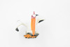 Pelican with Fish, American white pelican, Museum Quality, Educational, Hand Painted, Rubber Bird, Realistic Toy Figure, Diorama Model, Kids, 4 Inches.